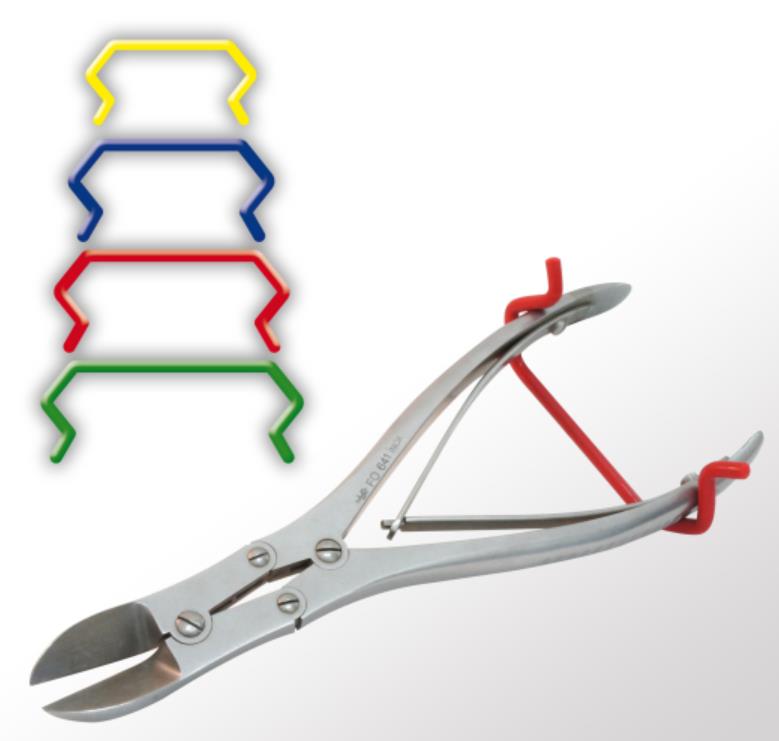 Bandklammer orange/rot, Innenmaß: 70mm aus Edelstahl mit Silikonbezug