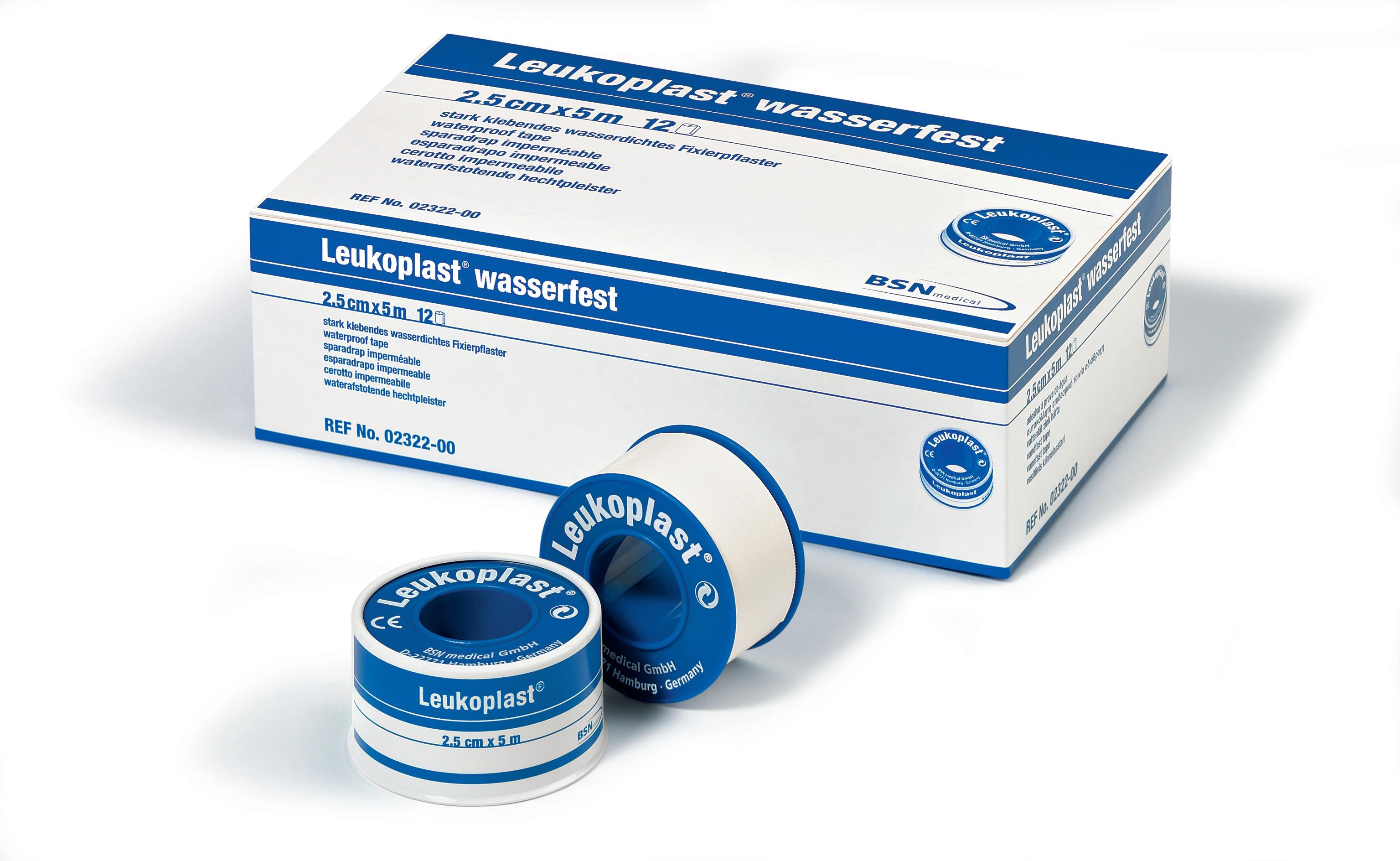 Leukoplast wasserfest 5,0cm x 5m MA 6 Zellwollgewebe, weiß,abwaschb