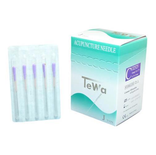 PD VERTRIEBS GMBH TeWa Akupunkturnadel CJ-Type 2540 lila AP 100 0,25x40mm m.Kupfergriff+Führungsrohr