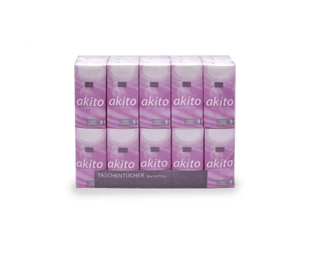 Fripa Taschentücher akito PK 30x10 Tücher 4-lg. hochweiß