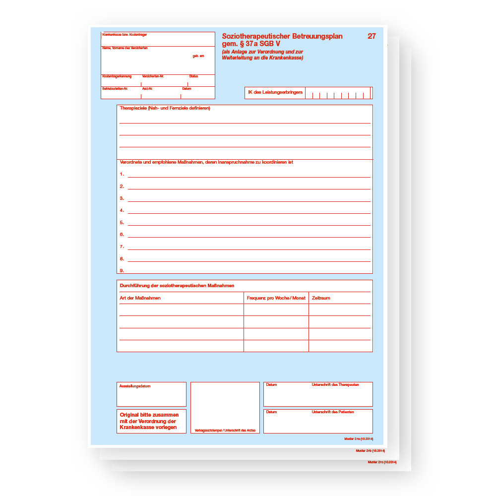 Muster 27 - Betreuungsplan Sozialtherapie