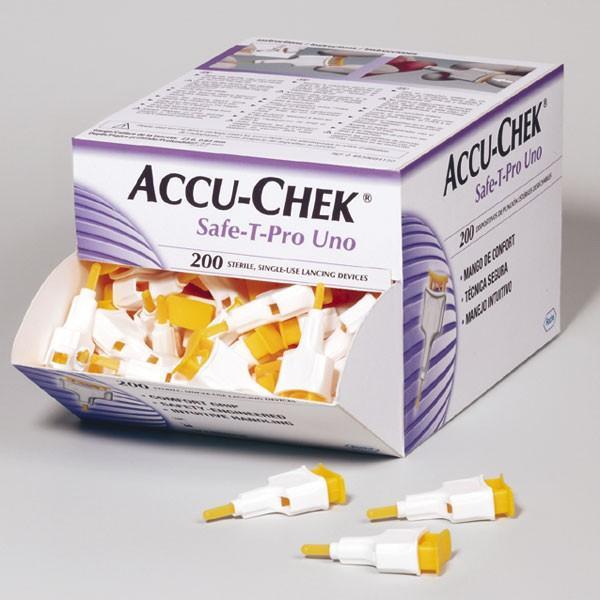 ROCHE DIAGNOSTICS DEUTSCHLAND Accu-Chek Safe-T-Pro Uno,Stechtiefe 2mm AP 200 steri.Einmal-Einstechhilfe