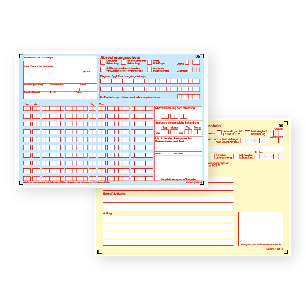 Muster 5/6 - Überweisungsschein / Abrechnungsschein