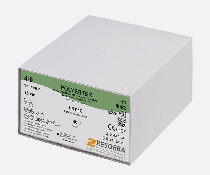 Resorba Medical GmbH Polyester 3/0 grün geflocht. 81428 PK 36 DS 21 45cm