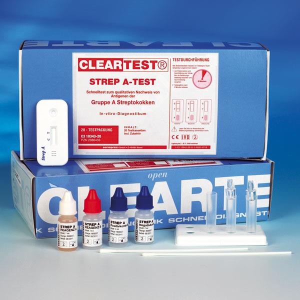 servoprax GmbH Cleartest Strep A-Test Kassettentest AP 20 Tests in Kassettenform