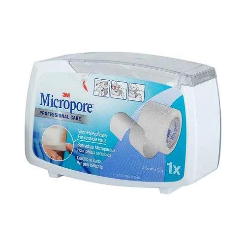Micropore Vliespflaster weiß PK 6 1,25cmx5,0m mit Abroller