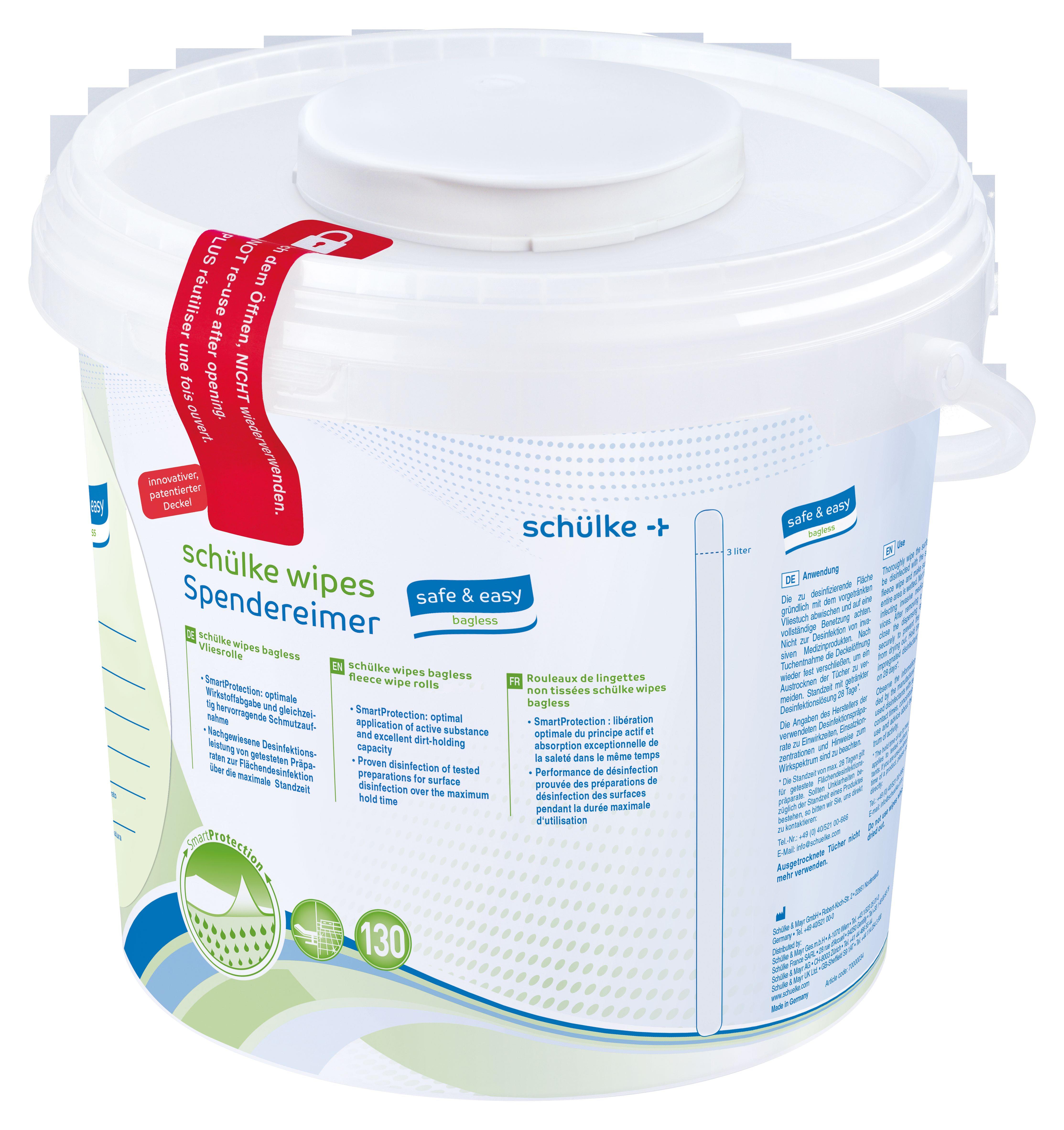 SCHÜLKE & MAYR GMBH Schülke Wipes safe+easy bagless system PK 6 Eimer mit je 130 Tüchern