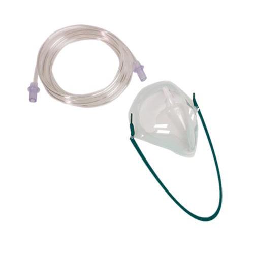 Sauerstoff-Atemmaske für Erwachsene weicher, tansp. Kunstst.,Schlauch 2,1m