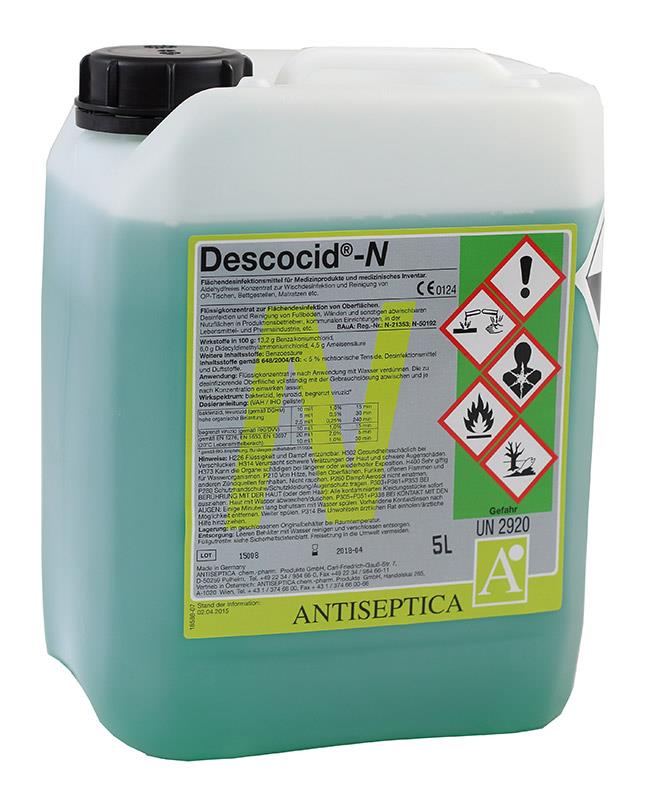 Descocid N 5L aldehydfrei Konzentrat Reinigung/Desinfektion Oberflächen