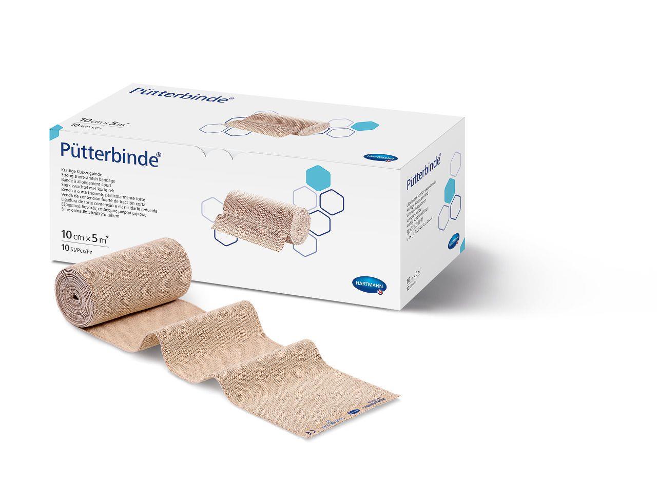 Paul Hartmann AG Pütterbinde 10cm x 5m einzeln m. VK textilelast., kräftige Kurzzugbinde