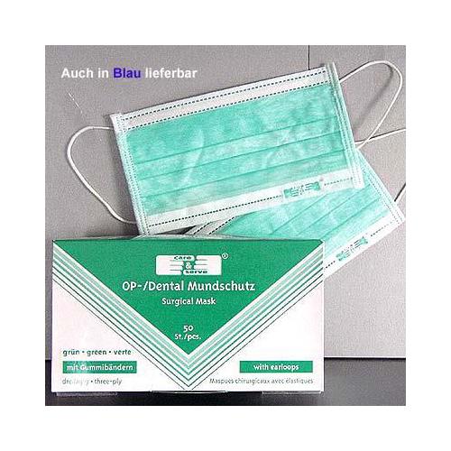 WiroCare Loop Mundschutz grün AP 50 mit Ohrschlaufe u. Nasenbügel