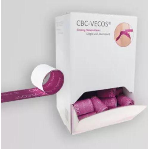 CBC Vecos Einweg-Venenstauer brombeer PK 125 Band 3cm breit, 50cm lang
