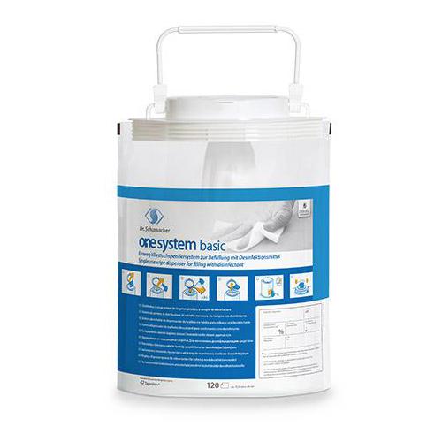 DR.SCHUMACHER GMBH 34201 MELSU one system basic Einweg-Vliestuchspender AP 4 Eimer mit 120 Tüchern 17,5x36cm