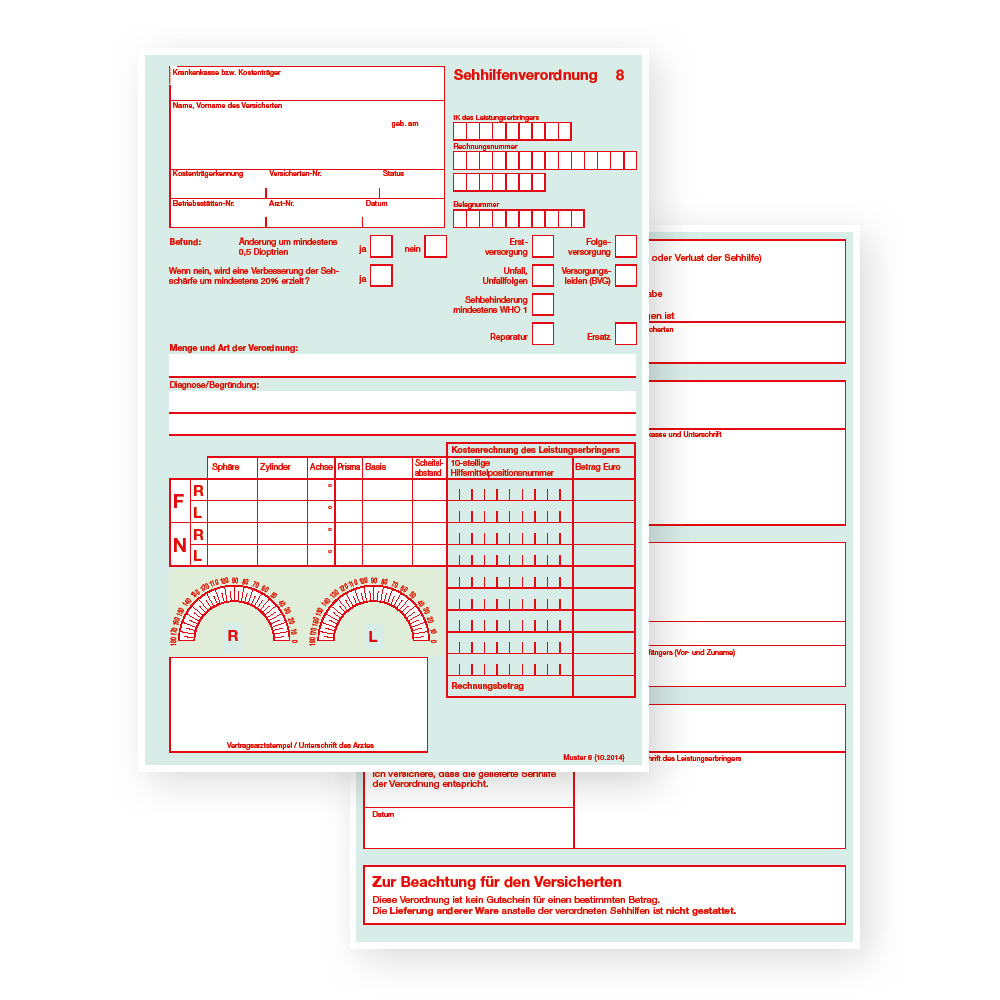 Muster 8 - Sehhilfenverordnung