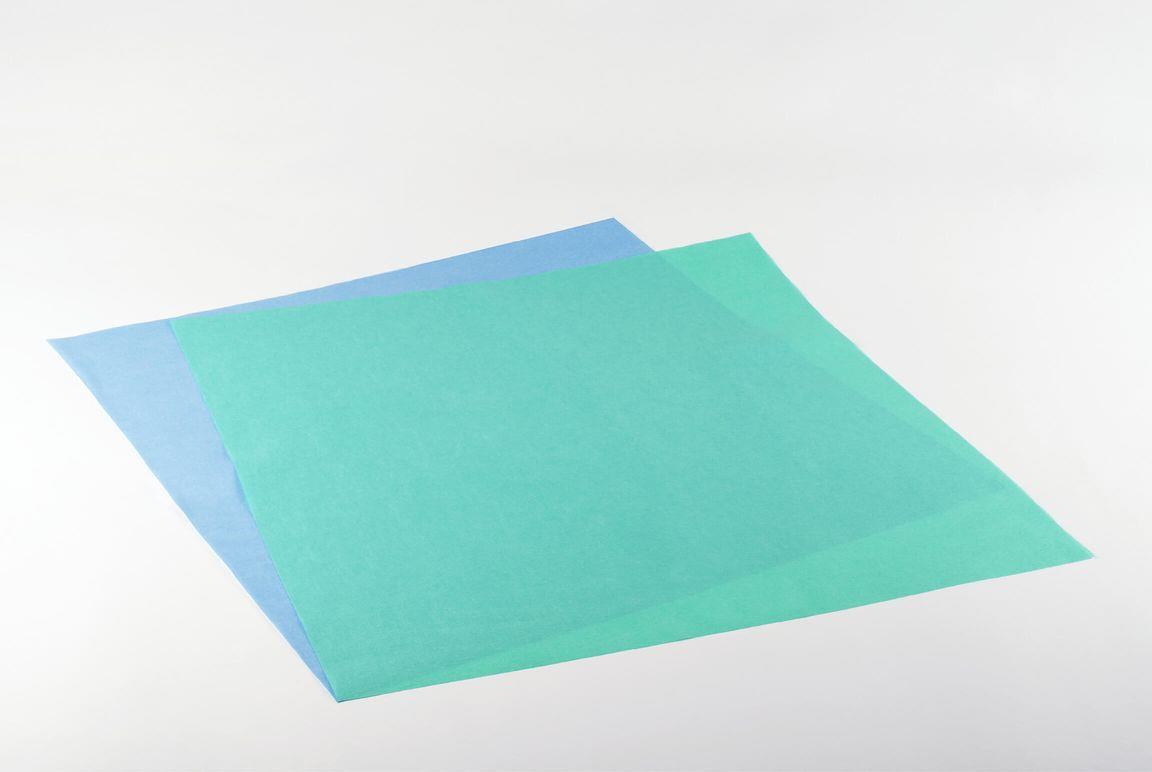 Vereinigte Papierwarenfabriken GmbH Interleaved Vlies blau/grün 52g/qm AP 204 75 x 75 Bogenverpackung
