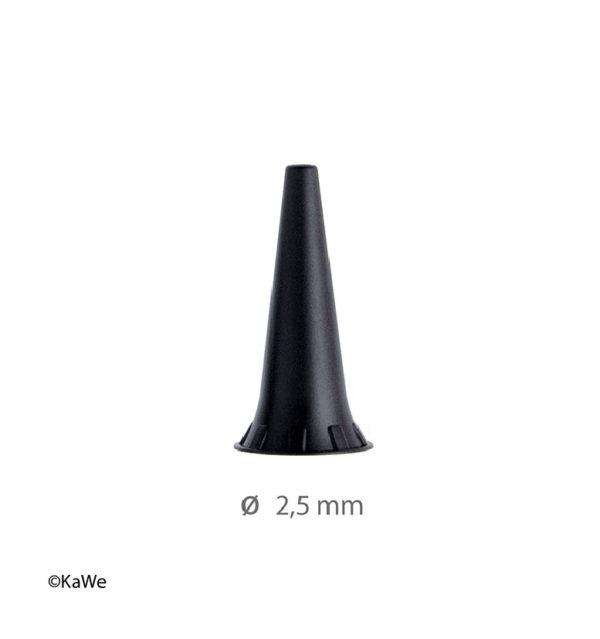 Dauer-Ohrtrichter 2,5mm schwarz PK 10 f. Eurolight F.O. PiccolightC