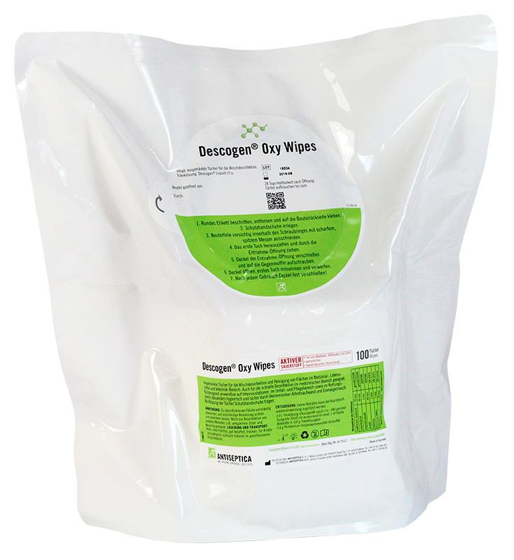 Descogen Oxy Wipes Standbodenbeutel AP 4x 100 incl. 4x Entnahmerund
