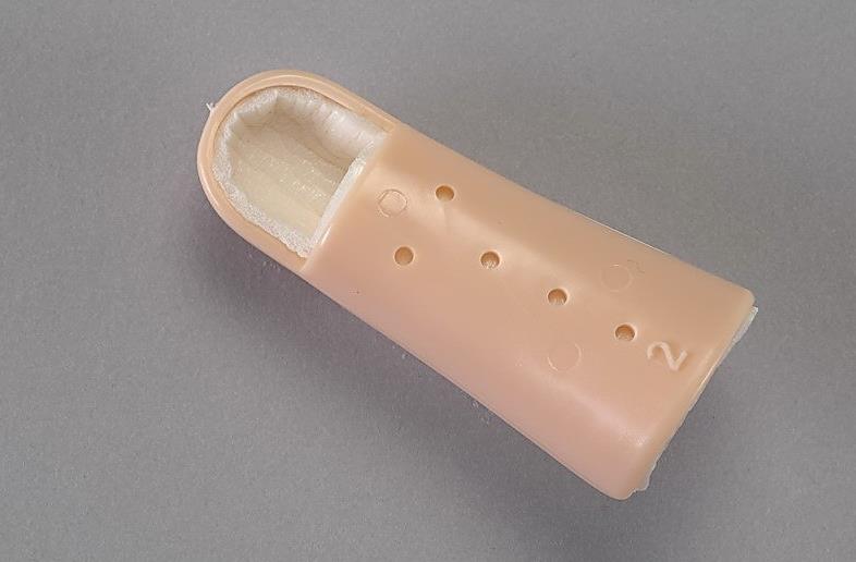 Stack-Schiene Gr.5 hautfarben Fingerschiene Endgelenk, gepolstert