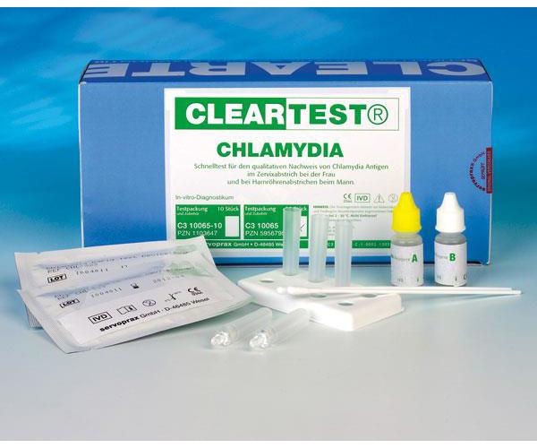 Cleartest Chlamydia Komplettset AP 20 m. Tupfern und Zubehör