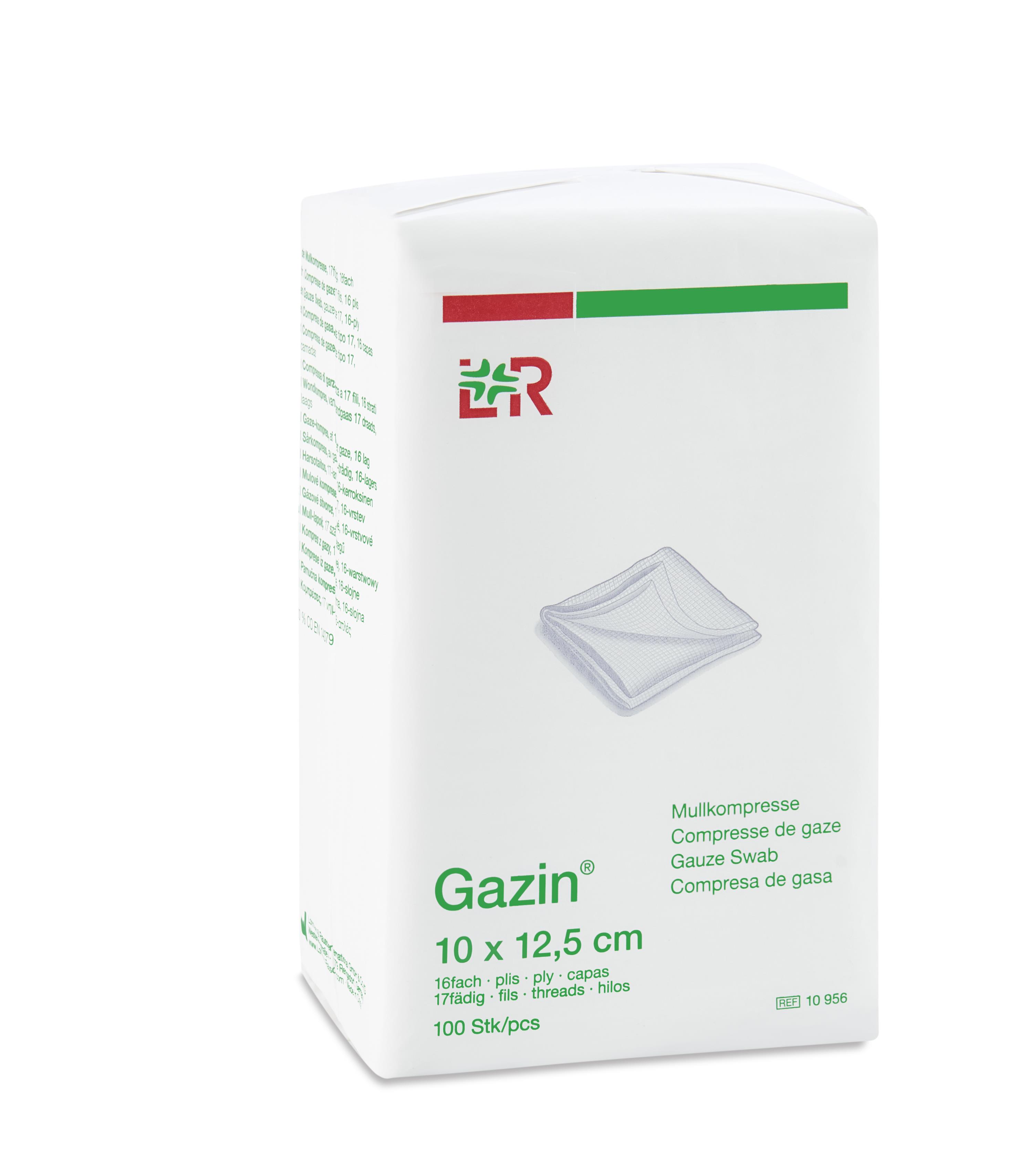 Lohmann & Rauscher International GmbH & Co. KG Gazin Mullkompresse 10x12,5cm, 16fach, 17fädig, 100 Stück - Bild 2