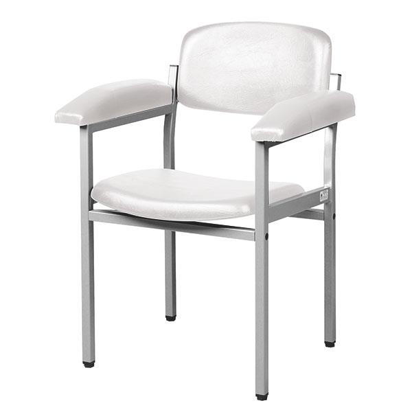 servoprax GmbH Blutentnahmestuhl Kunstleder weiß grau-aluminium lackiert RAL-9007