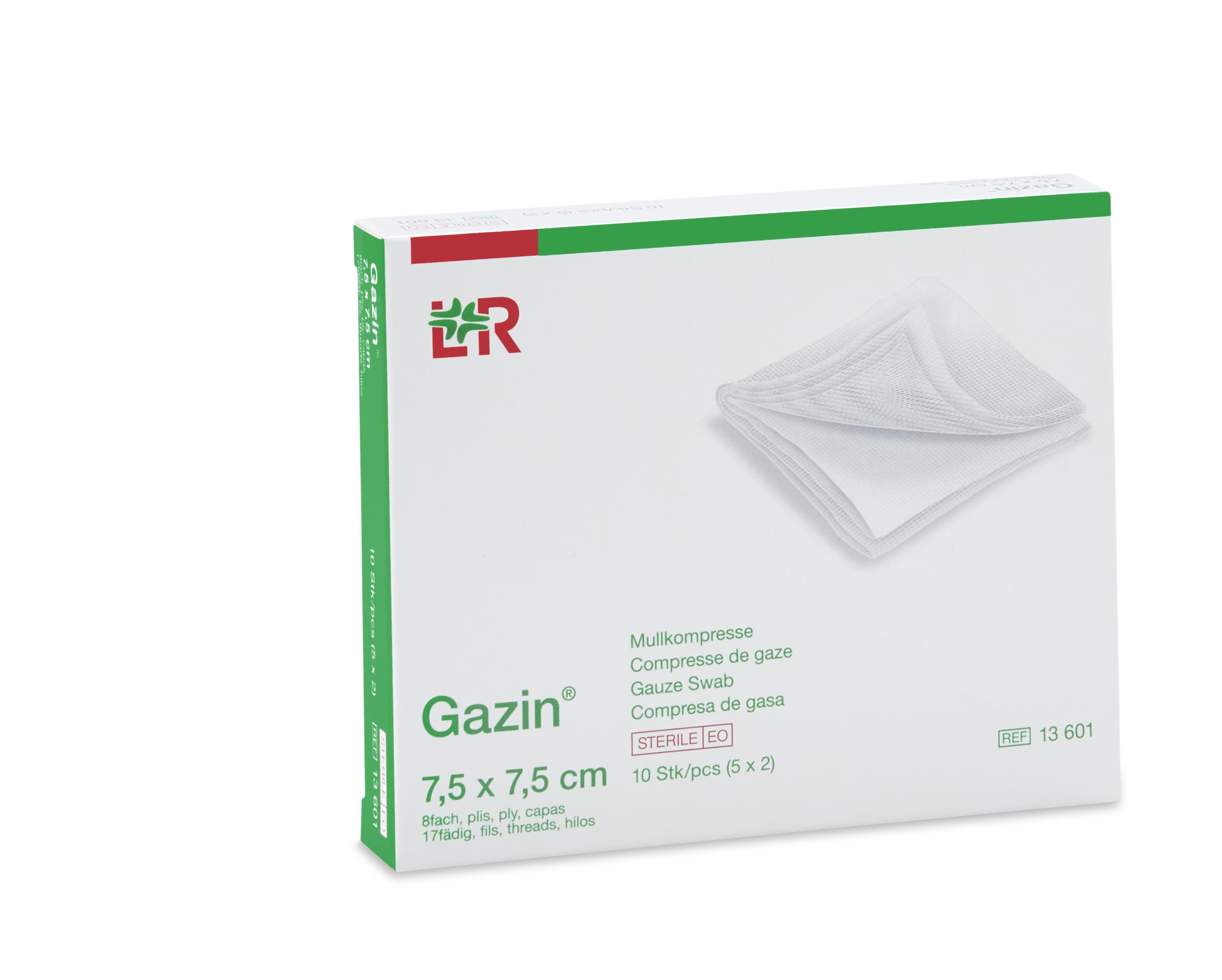 Lohmann & Rauscher International GmbH & Co. KG Gazin Mullkompresse steril, 7,5x7,5cm, 8f, 17fdg, 5x2 Stk - Bild 2