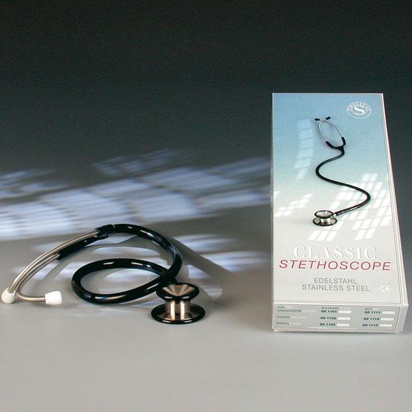 servoprax GmbH Classic Edelstahl Stethoskop Doppelkopf Typ Erwachsene, schwarz