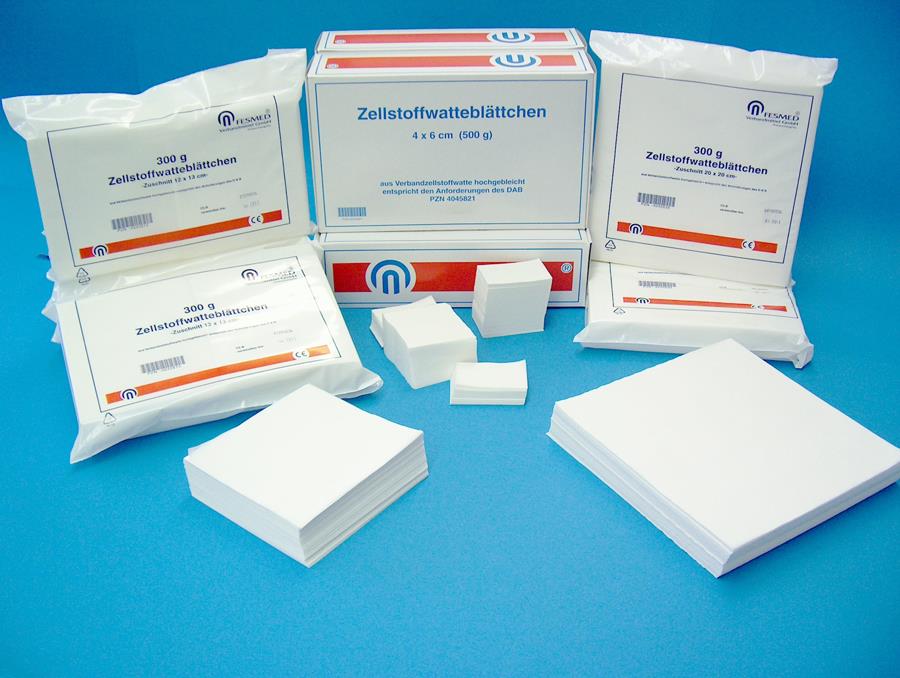 Zellstoffwatteblättchen 20x20cm 300 g