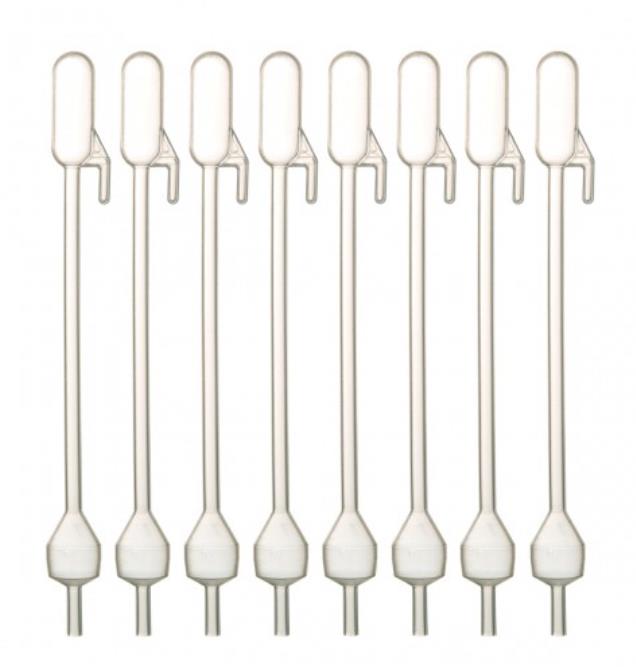 WERNER Kova-Pipetten transparent AP 500 mit Wulst + Häkchen