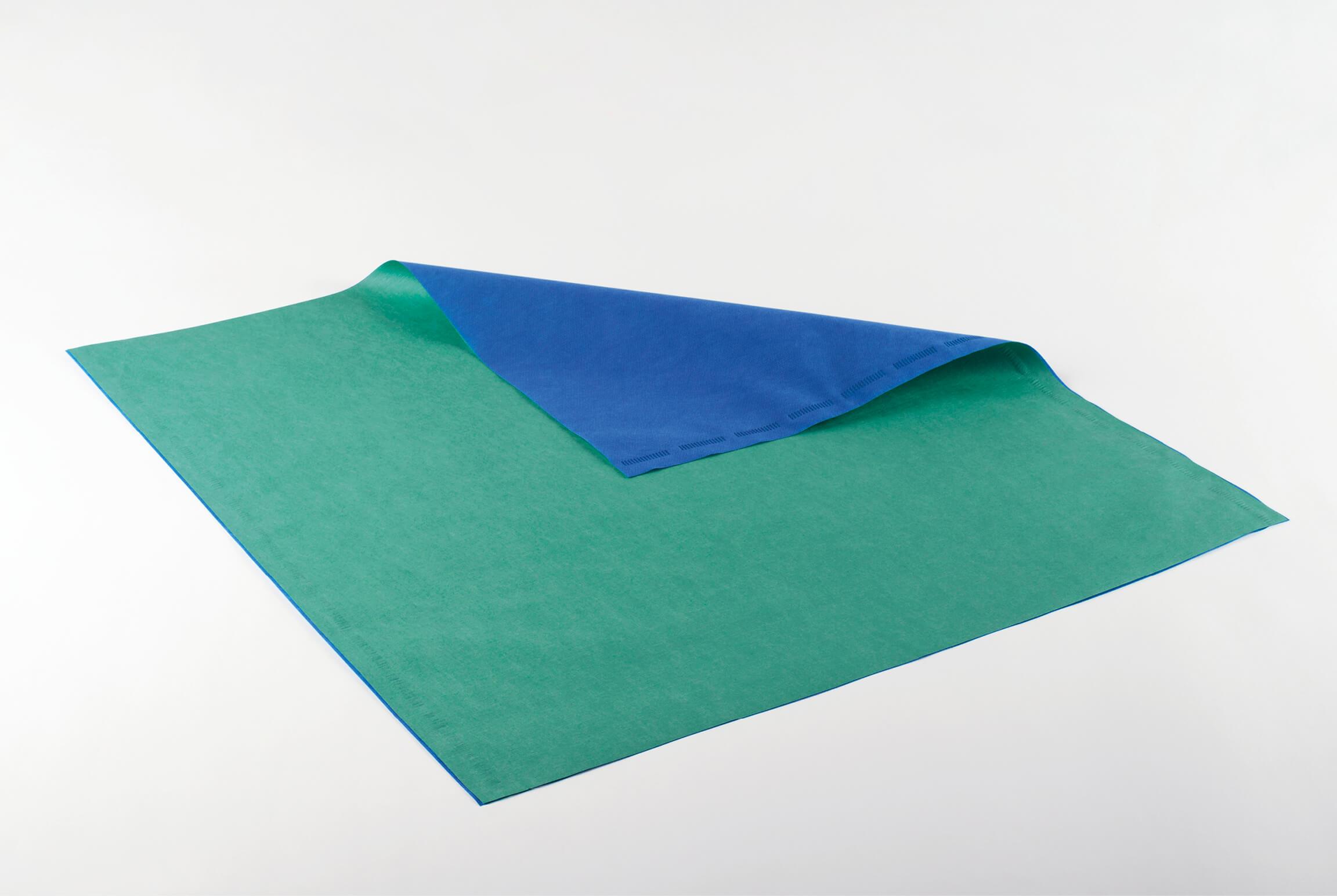 Doppelbogen Vlies Polypropylen SMMMS AP 36 140 x 140 blau/grün 43g