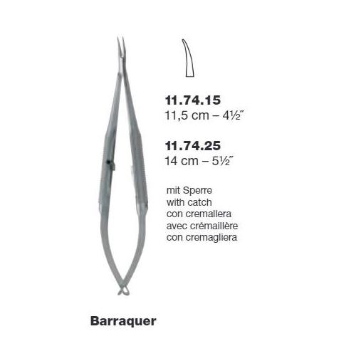Nadelhalter Barraquer Mikro 14,0cm mit Sperre
