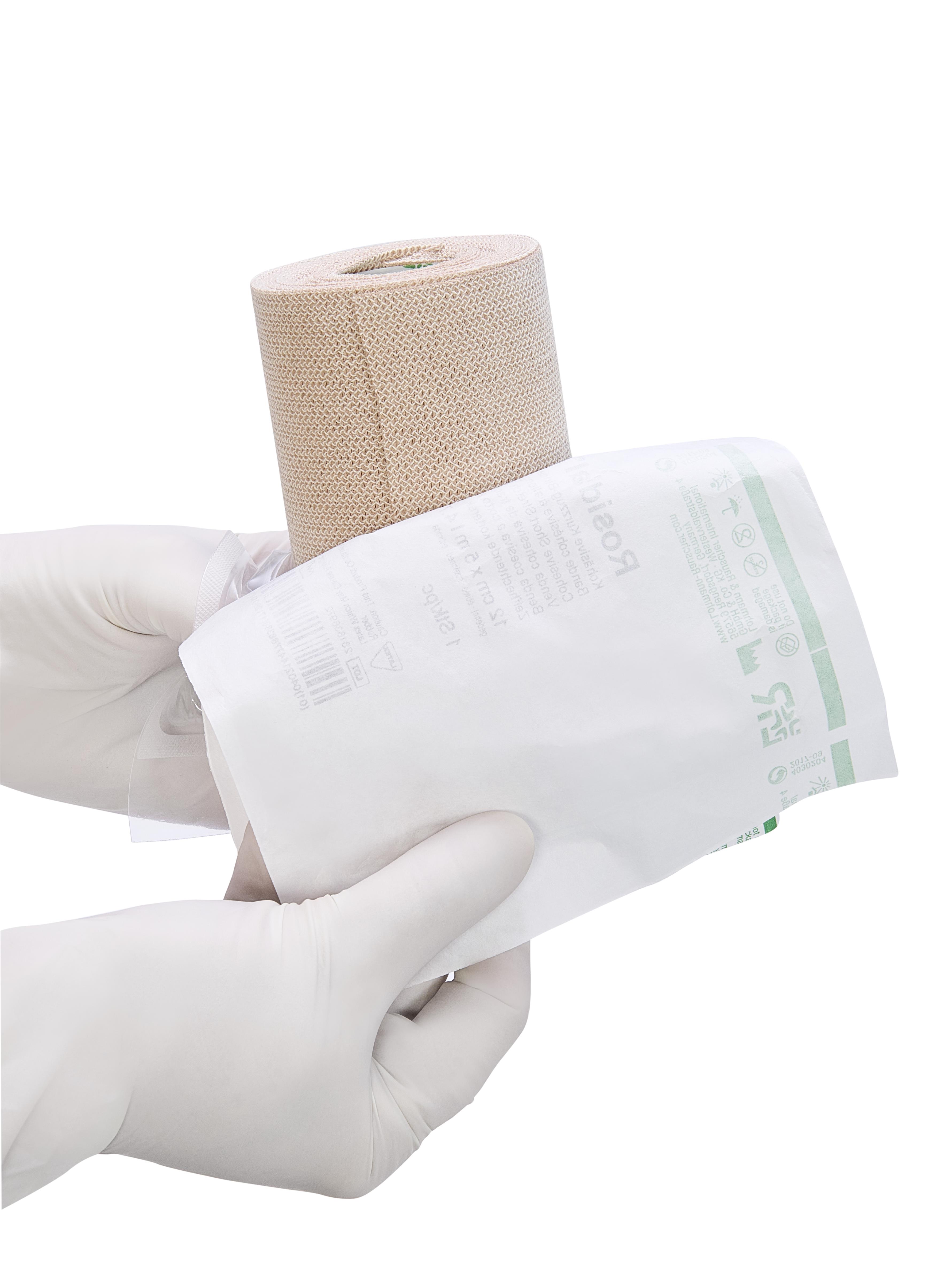 Rosidal haft Kohäsive Kurzzugbinde 8cmx5m, einzeln verpackt,6 St.,steril