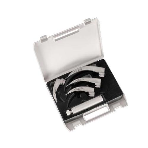 VEHU-MEDICAL Laryngoskop McIntosch Set Fig.1-4 mit Warmlicht-Lampe