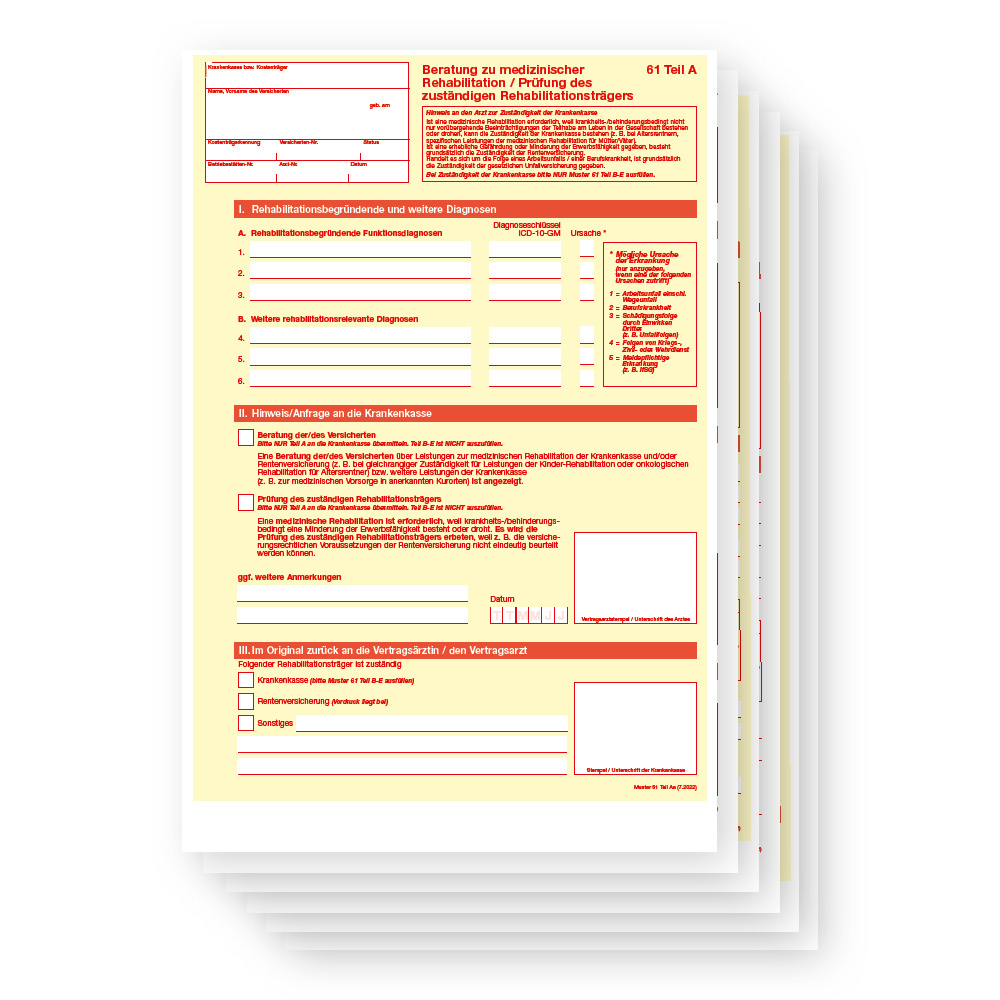 Muster 61 - Beratung zu medizinischer Rehabilitation