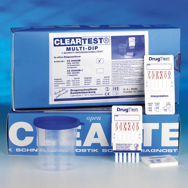 Cleartest Drug Multi Dip 6 AP 10 Urintest mit Urinbechern