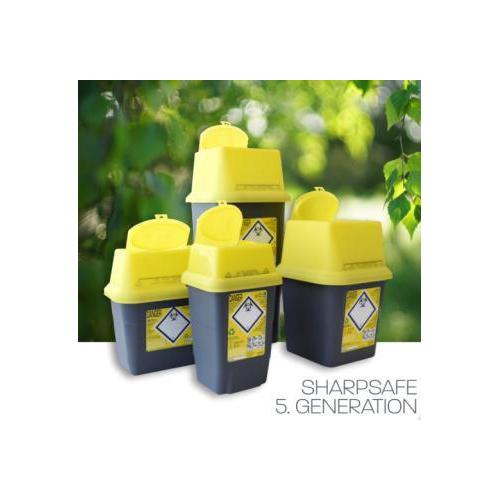 Sharpsafe Abwurfbehälter 1 Liter-green Kanülensammler aus recyceltem Kunststoff