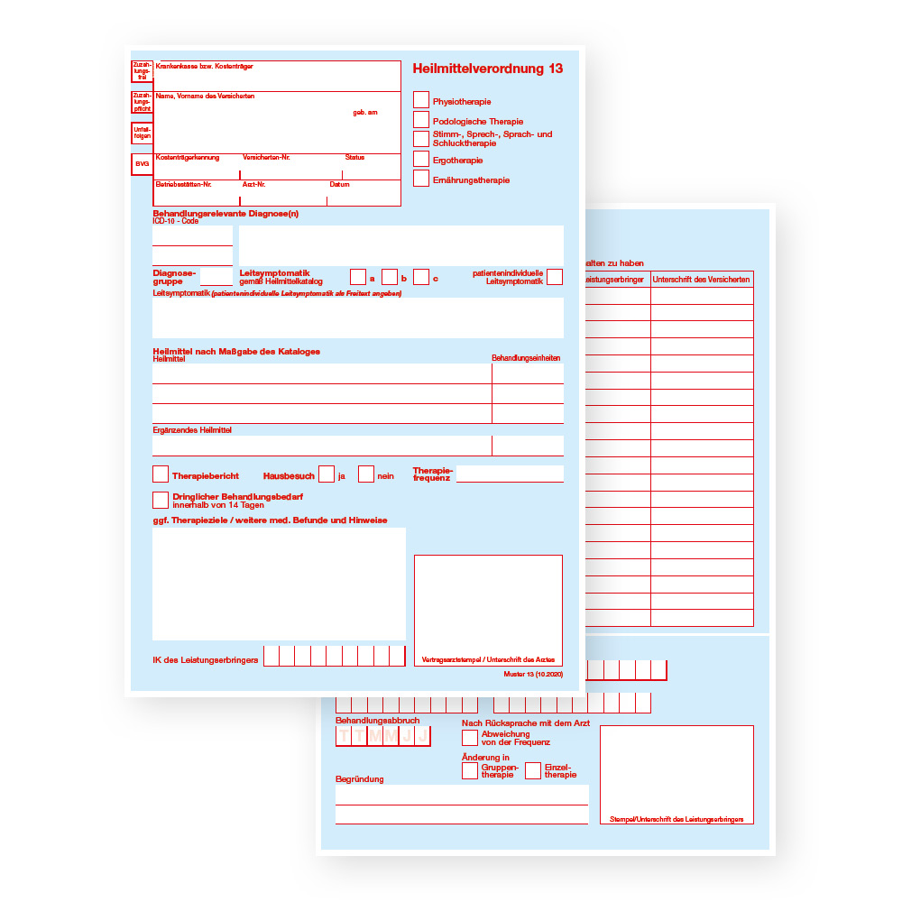 Muster 13 - Heilmittelverordnung