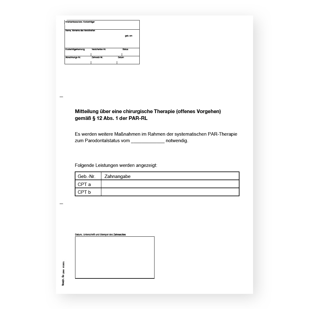 Z 503 - Mitteilung über chirurgische Therapie