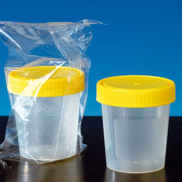 servoprax GmbH Urinbecher m. Schraubdeckel gelb 125ml AP 150 einzeln steril, beschriftbar
