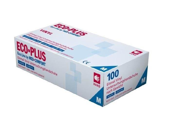 Eco-Plus Vinyl USH Gr. M PK 100 puderfrei, weiß
