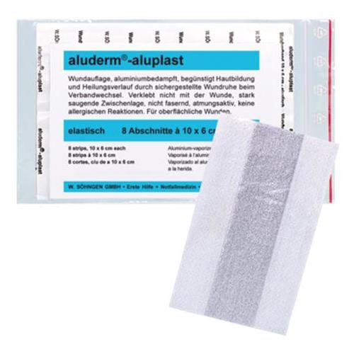 Aluderm-Aluplast elastisch 10x6cm 8 Abschnitte/ Verbandkasten-Set