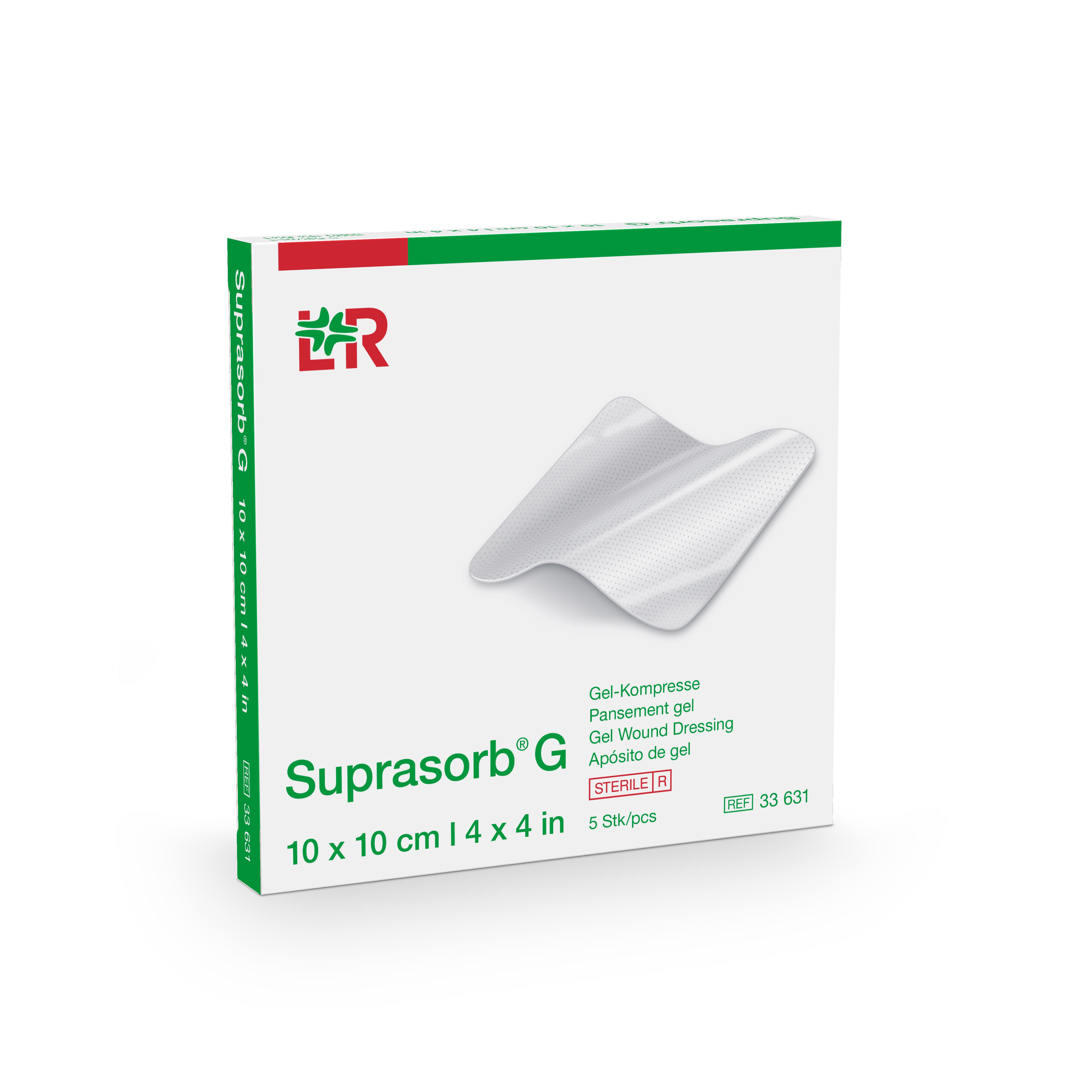 L&R MEDICAL UK LTD. Suprasorb G Gelkompresse steril, 10x10cm, 5 Stück - Bild 2