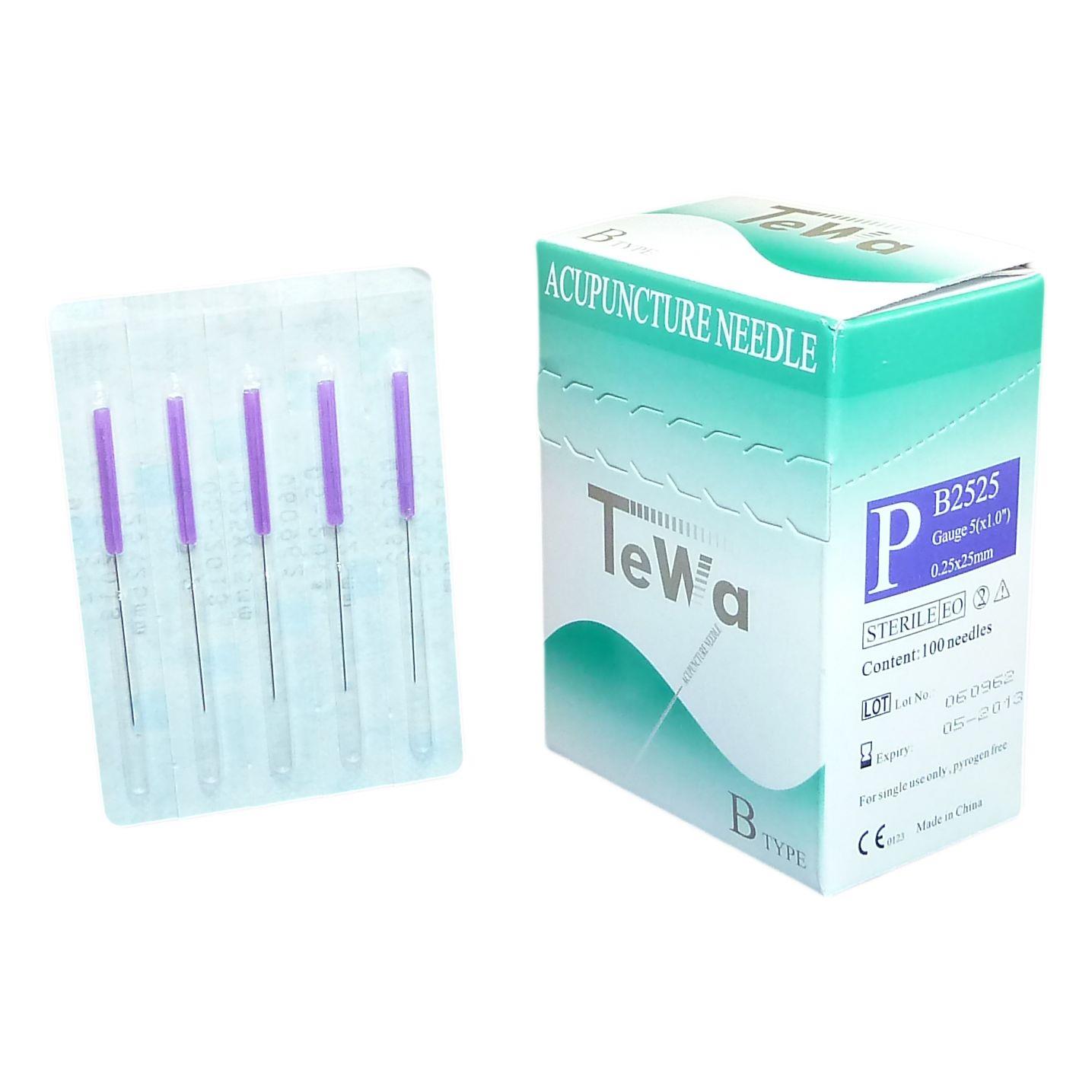 TeWa Akupunkturnadel PB-Type schwarz AP 100 0,35x50mm m.Kunststoffgriff