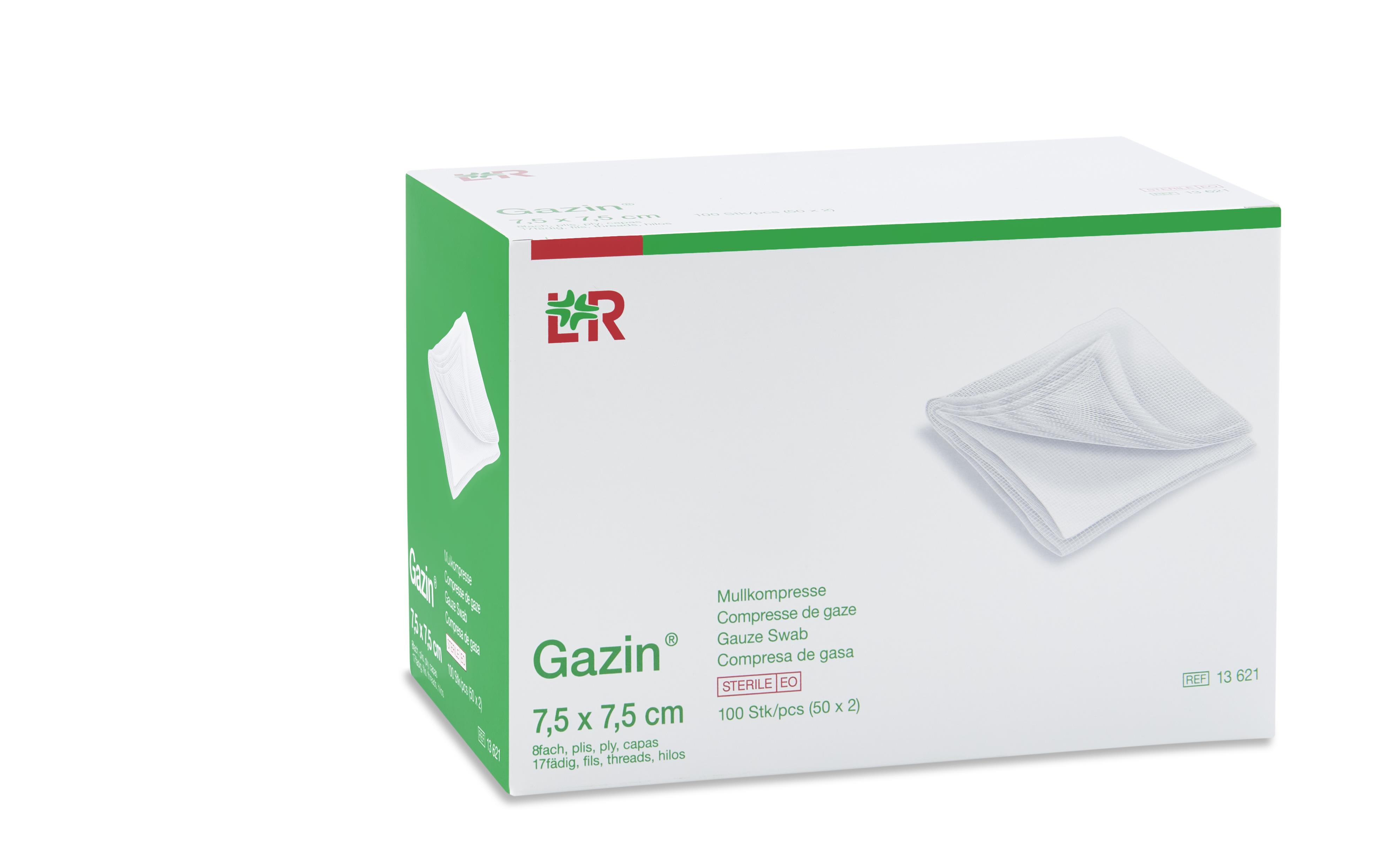 Lohmann & Rauscher International GmbH & Co. KG Gazin Mullkompresse steril, 7,5x7,5cm, 8f, 17fdg, 50x2 Stk - Bild 2