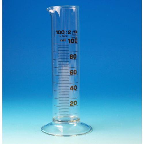 HECHT Assistent Messzylinder niedere Form 100ml, Unterteilung 2ml, Rundfuß