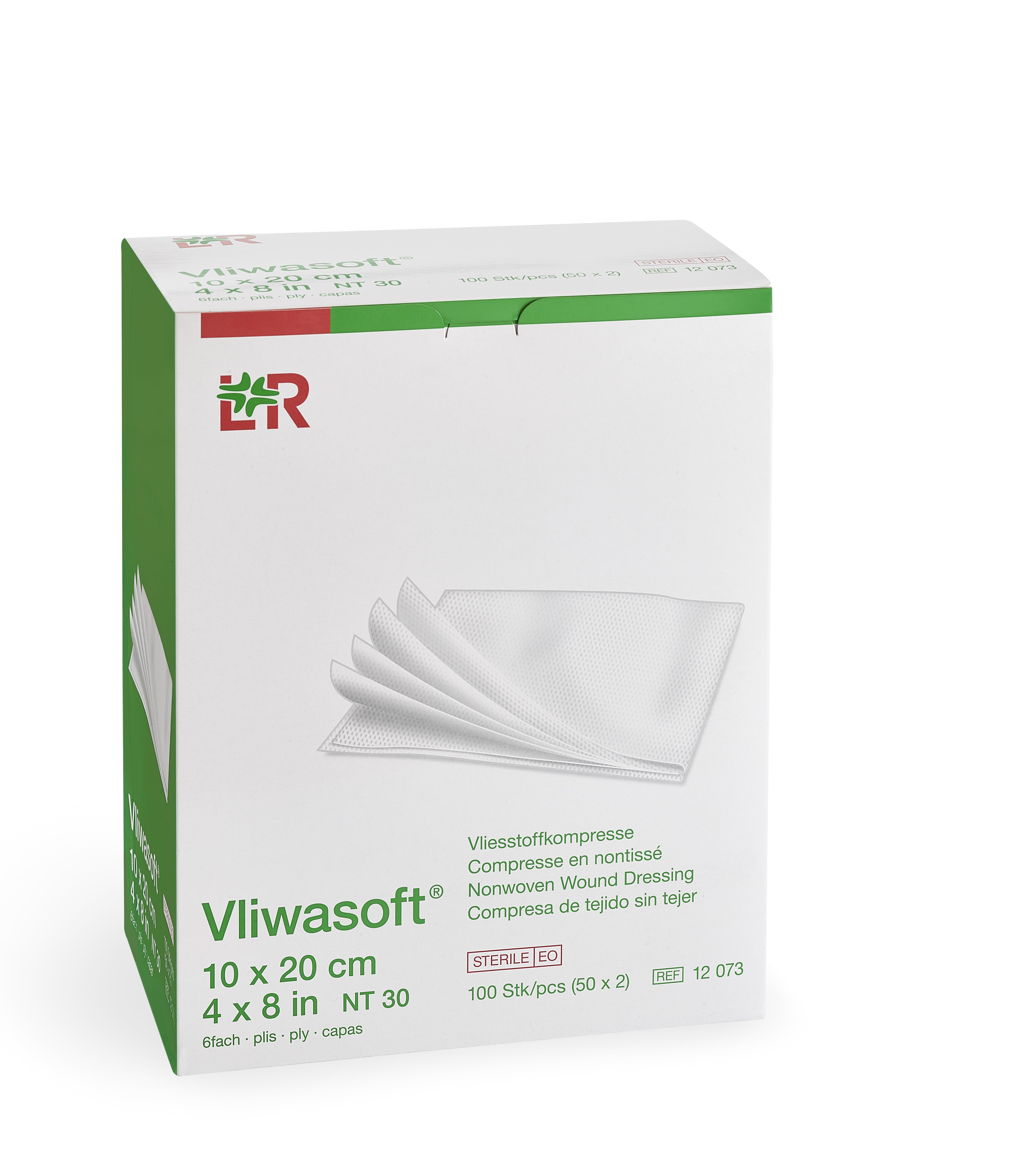 Lohmann & Rauscher International GmbH & Co. KG Vliwasoft Vliesstoffkompresse steril, 10x20cm, 6-fach, 50x2 Stück - Bild 3