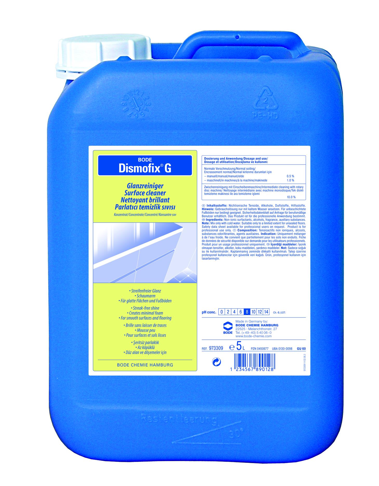 Paul Hartmann AG Dismofix G 5 Ltr. Glanzreiniger f.alle abwaschbaren Oberflächen