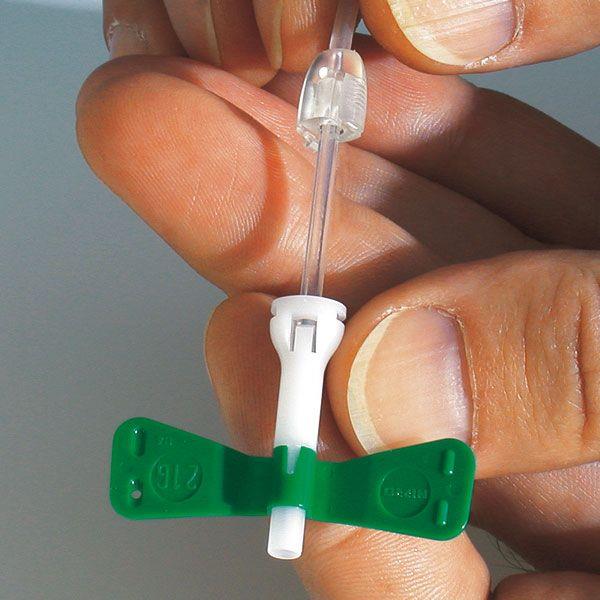 Safe Touch Sicherheits-Flügelkanüle 23G AP 50 0,60x19mm blau