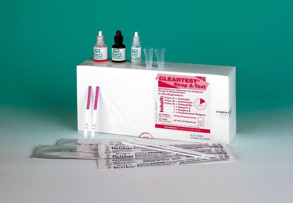 servoprax GmbH Cleartest Strep A-Test PK 25 Antigen-Test Streptok. Gr.A