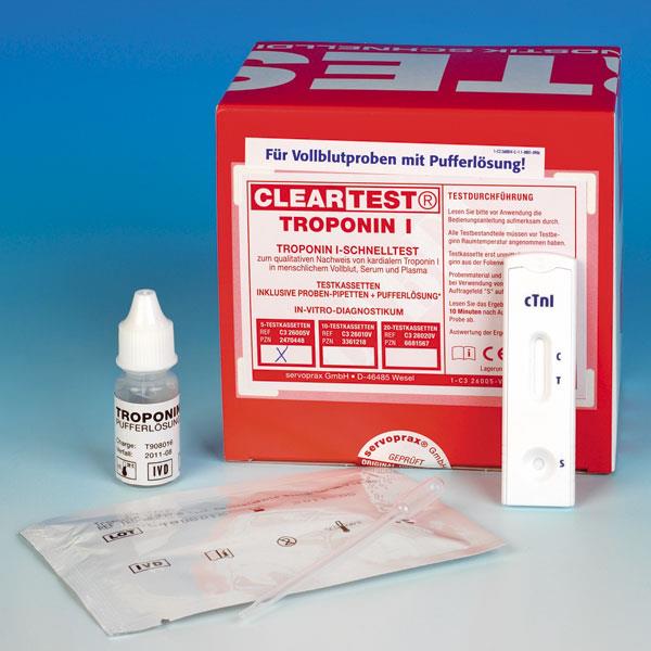servoprax GmbH Cleartest Troponin I Infarkt-Test AP 10 Vollblut/Serum/Kapillarbl/Plasma